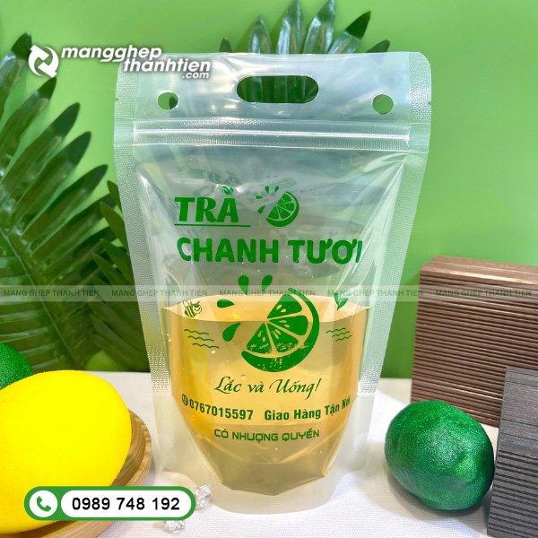 T&uacute;i zipper tr&agrave; sữa tr&agrave; chanh tiện lợi tiết kiệm chi ph&iacute; cho qu&aacute;n đồ uống