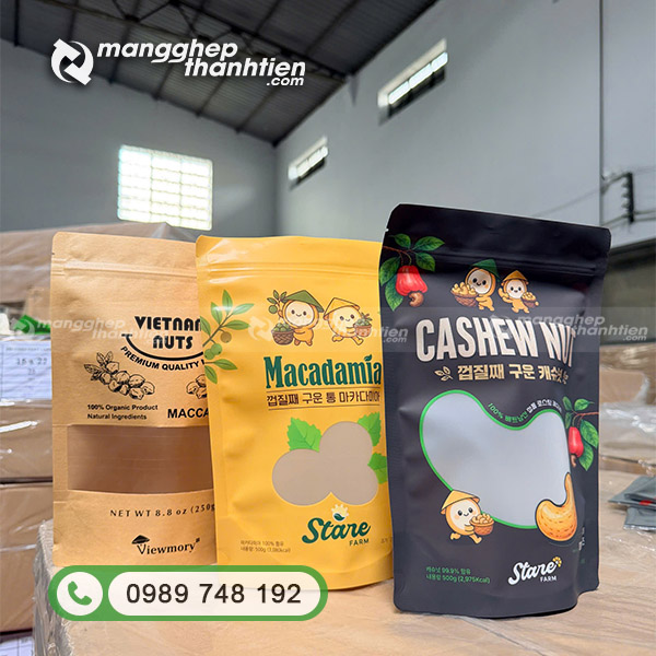 Bao b&igrave; đựng hạt điều m&agrave;ng gh&eacute;p d&ugrave;ng cho b&aacute;n lẻ v&agrave; ph&acirc;n phối
