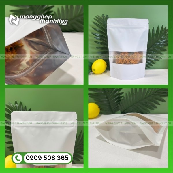 Túi đựng khô gà có khóa zip tiện lợi, giúp bảo quản lâu dài và chống ẩm tốt.