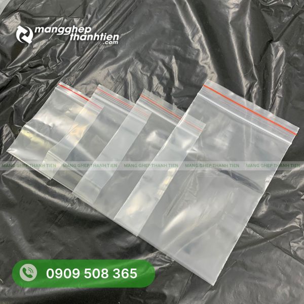 Túi zip chỉ đỏ – miệng zip chắc chắn, dễ nhận biết