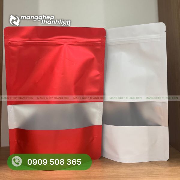 Túi zip đỏ đựng mỹ phẩm, phụ kiện làm đẹp