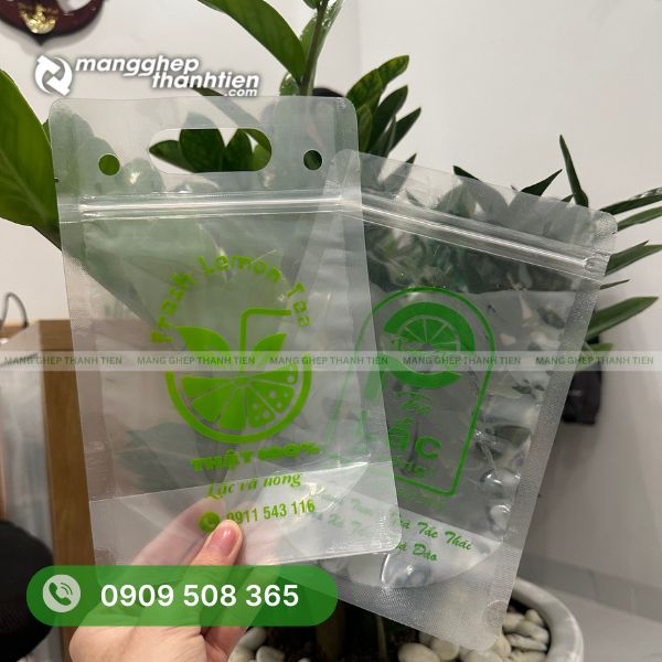 Túi zipper đựng trà chanh có quai xách tiện lợi