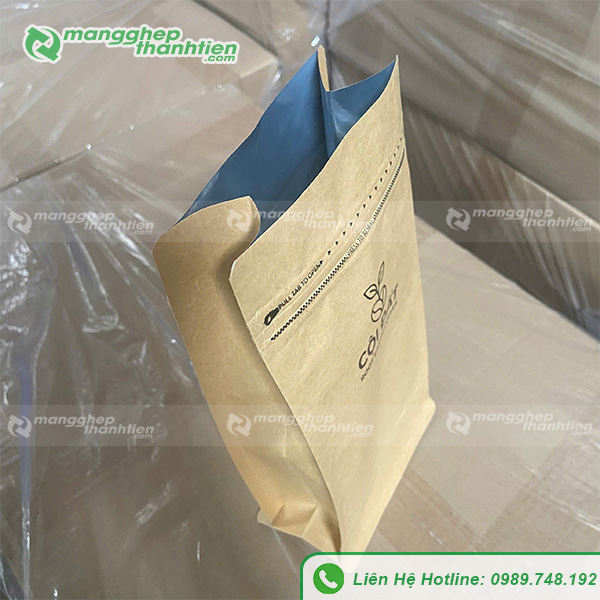 T&uacute;i zip giấy 8 cạnh đ&aacute;y đứng thiết kế chắc chắn v&agrave; tiện lợi