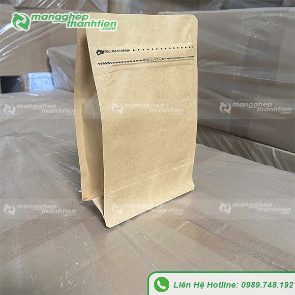 T&uacute;i zip giấy 8 cạnh đ&aacute;y đứng c&oacute; kh&oacute;a zipper tiện lợi