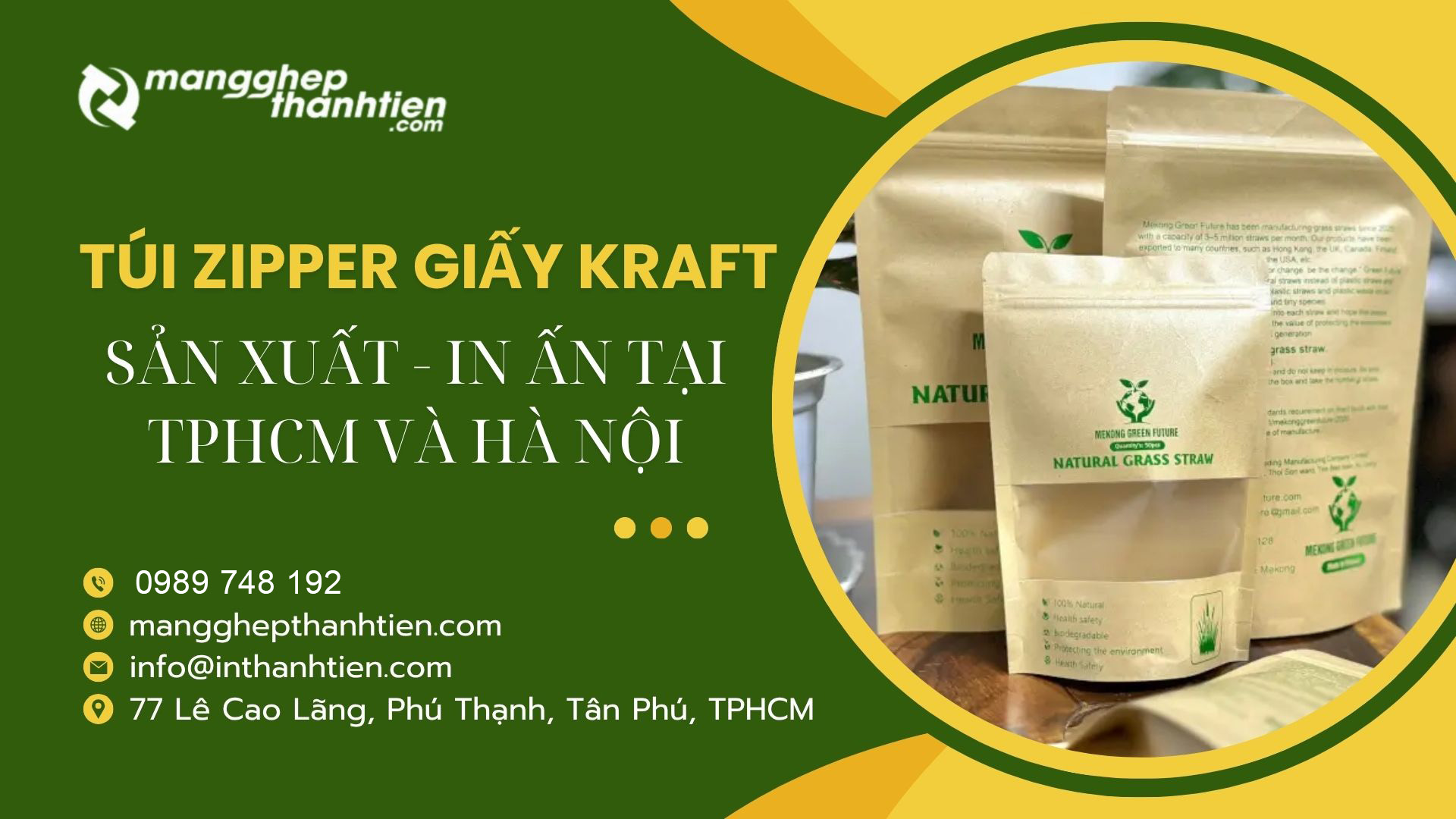 Xưởng sản xuất t&uacute;i giấy kraft zipper